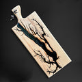 Galaxy Black Fractal Burned Charcuterie and Serving Board No. 0073
